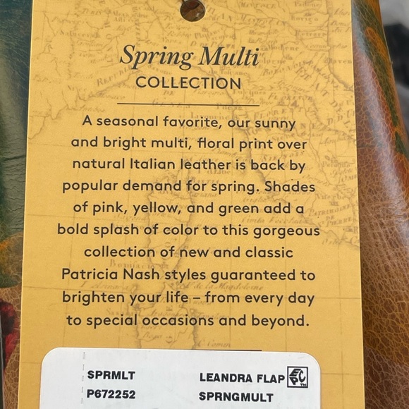 Patricia Nash Leather Leandra Flap Crossbody Multi Floral Spring - Picture 12 of 15